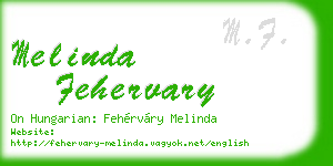 melinda fehervary business card